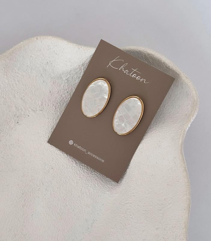 گوشواره بیضی کوچیک صدف