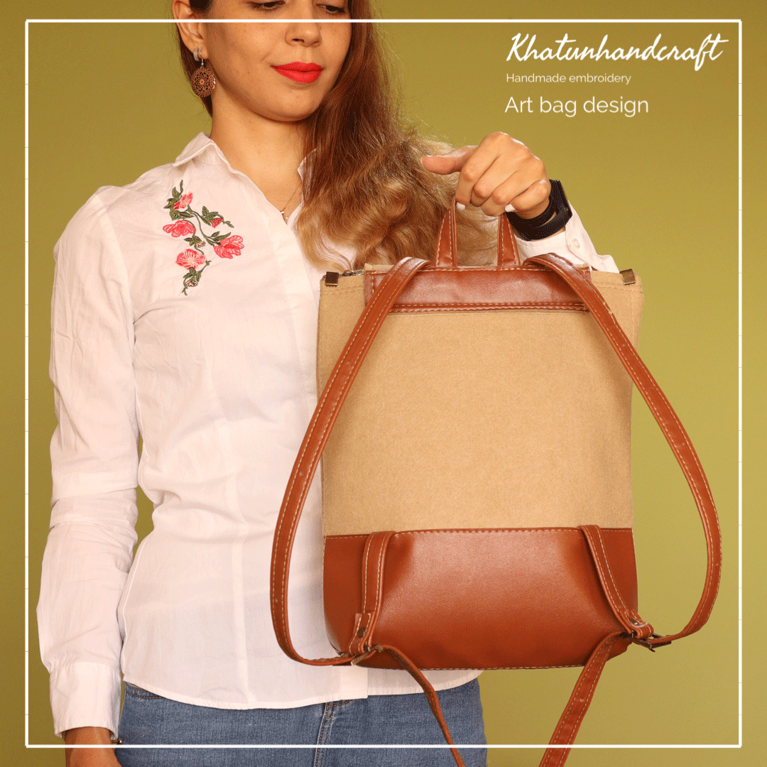 کوله‌پشتی زیپخور گلدوزی شکوفه