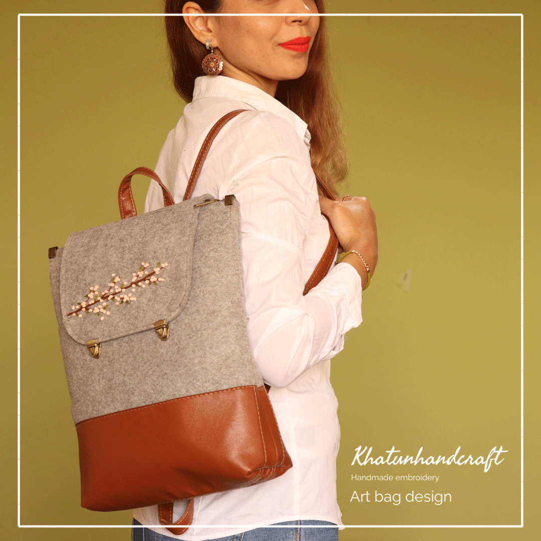 کوله‌پشتی زیپخور گلدوزی شکوفه