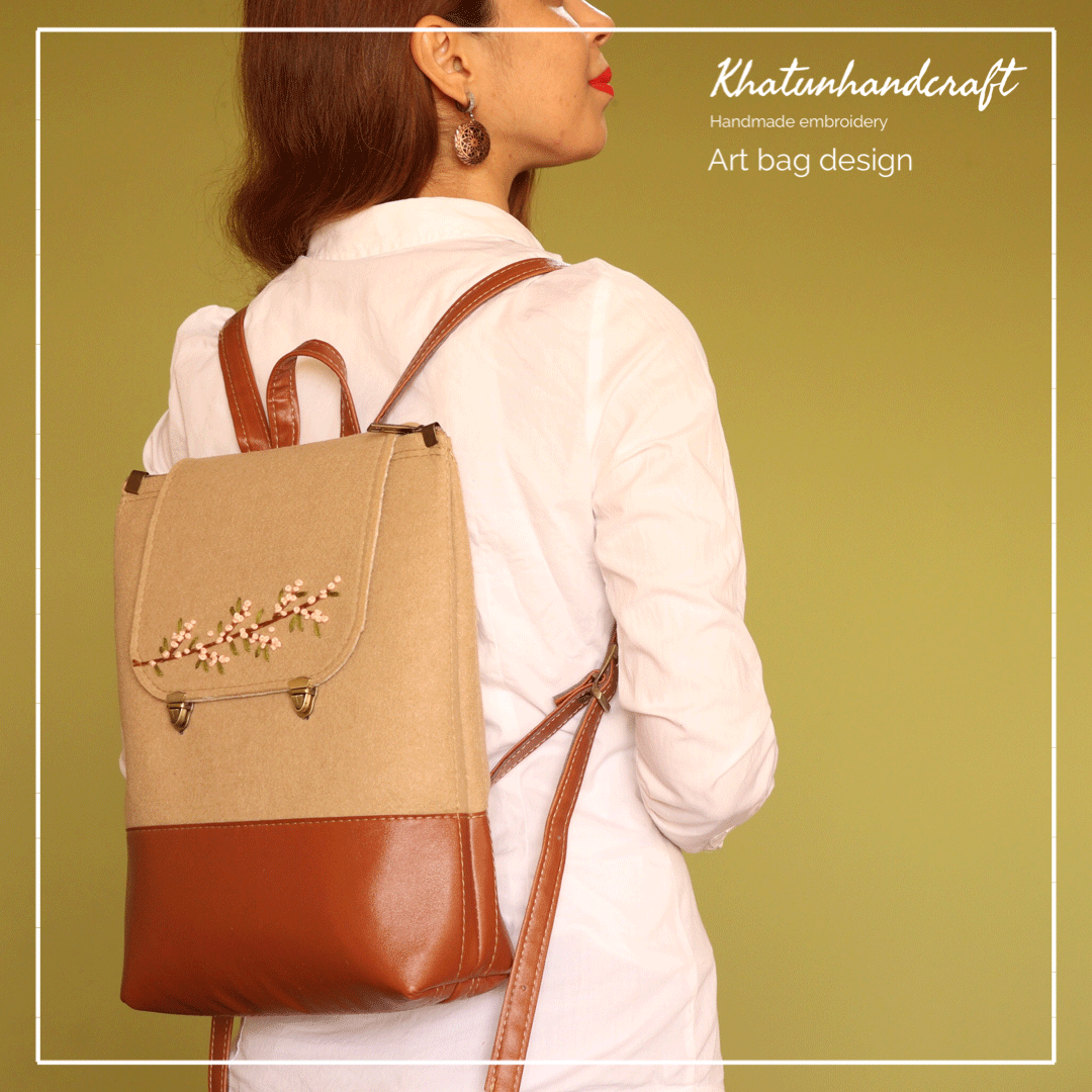 کوله‌پشتی زیپخور گلدوزی شکوفه