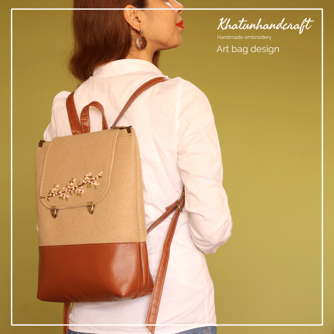 کوله‌پشتی زیپخور گلدوزی شکوفه