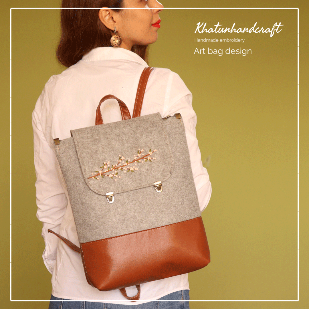 کوله‌پشتی زیپخور گلدوزی شکوفه