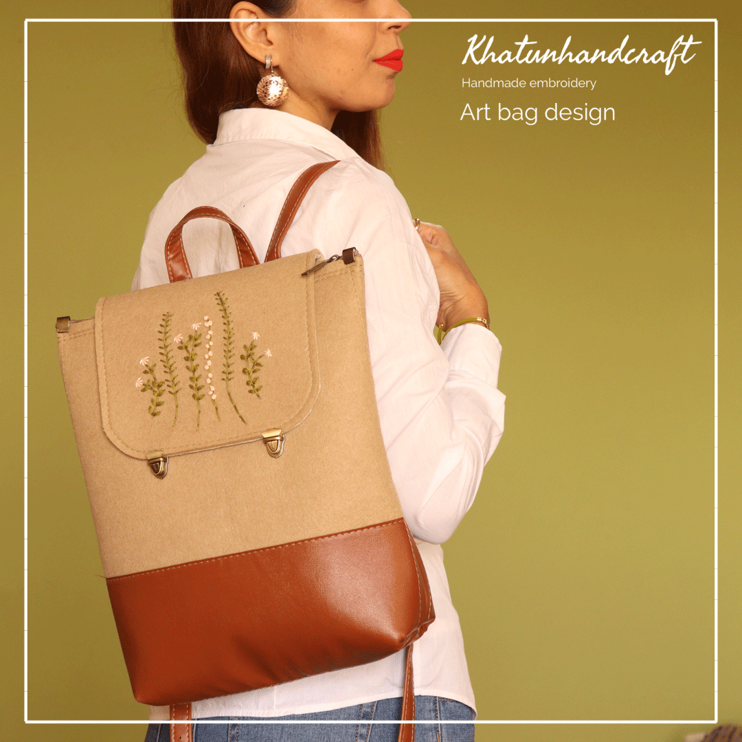 کوله‌پشتی زیپخور  گلدوزی بهار