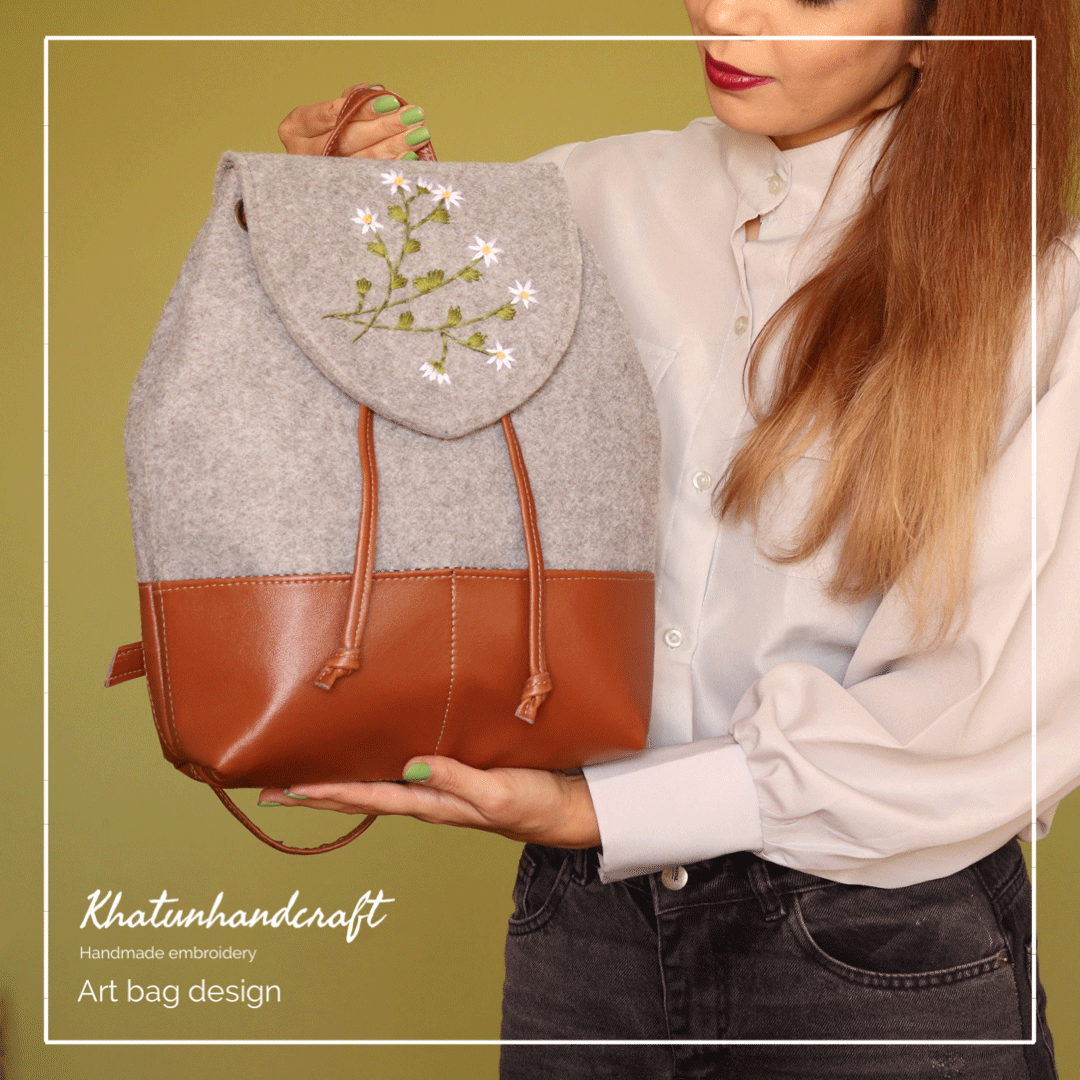 کوله‌پشتی آهنربایی گلدوزی بابونه