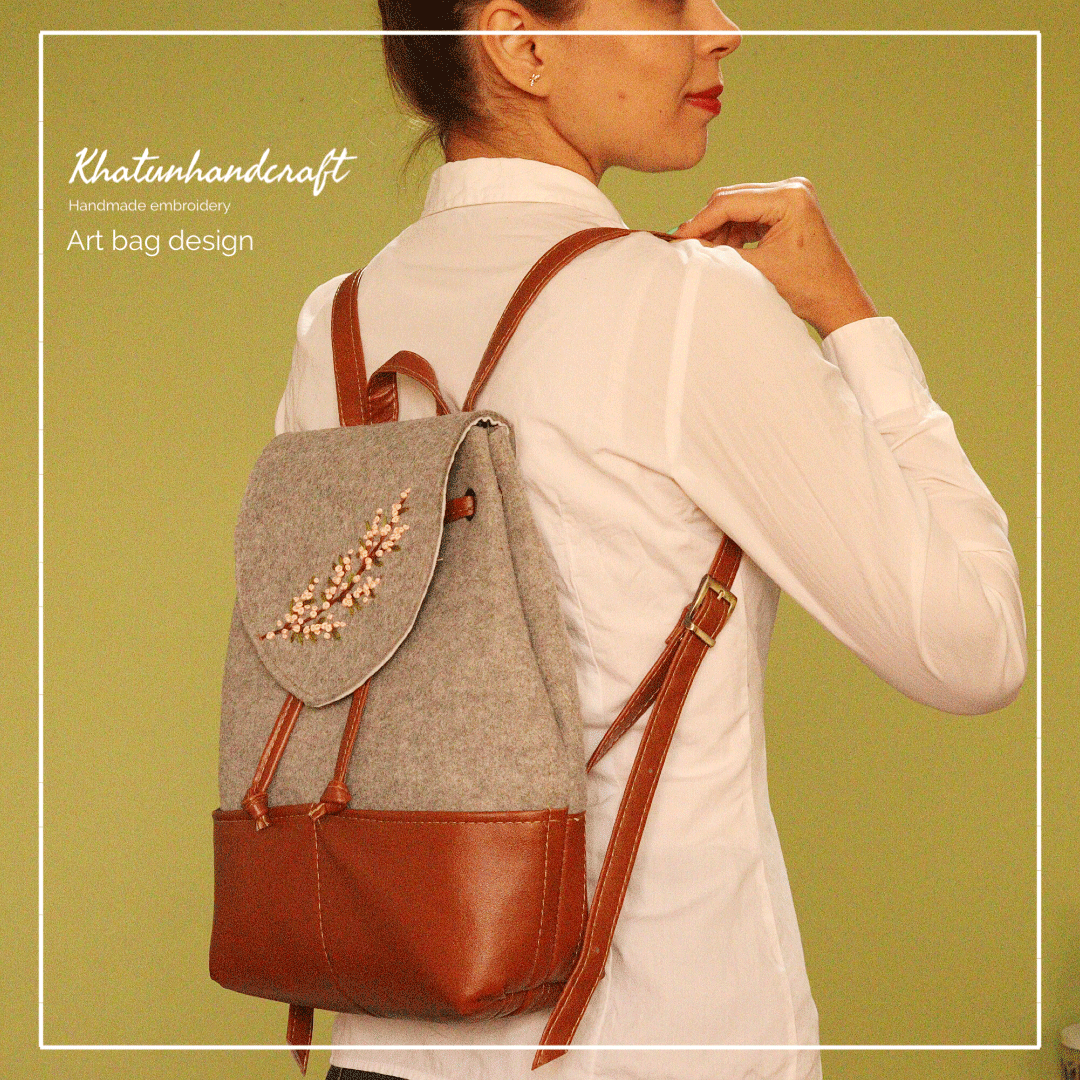 کوله‌پشتی آهنربایی طرح گلدوزی شکوفه