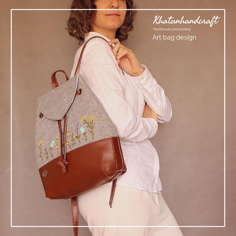 کوله‌پشتی آهنربایی طرح گلدوزی طلوع