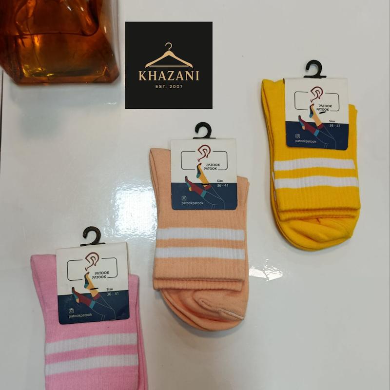 جوراب زنانه نیم ساق دو خط برند پاتوک