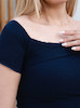 کراپ  زنانه یقه کج کبریتی فری سایز