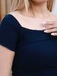 کراپ  زنانه یقه کج کبریتی فری سایز
