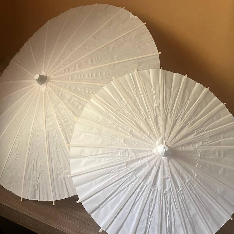 چتر کاغذی سفید ساده عروس