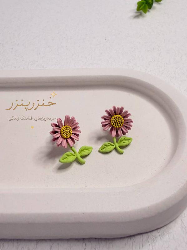 گوشواره گل پینترستی دو حالته