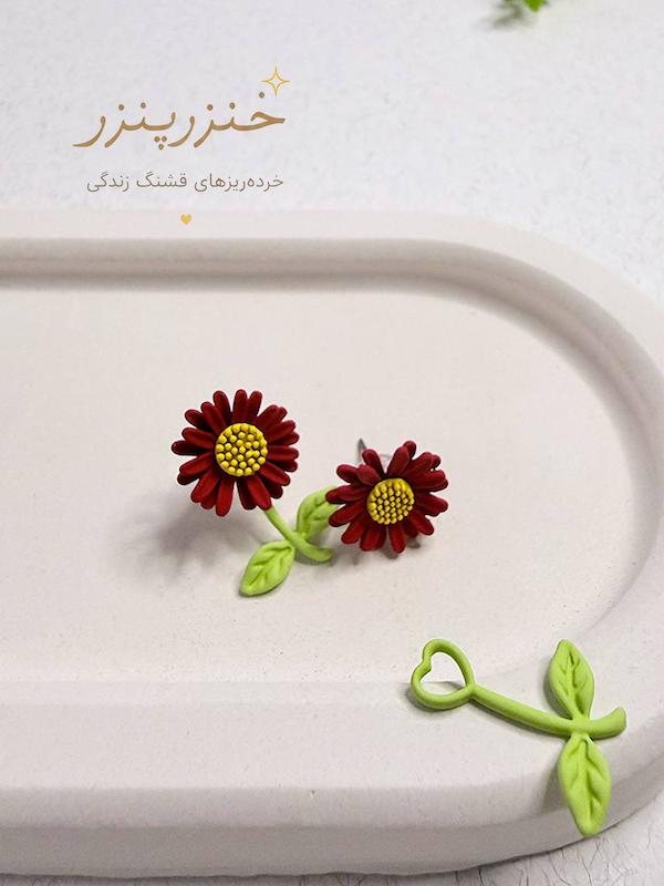 گوشواره گل پینترستی دو حالته