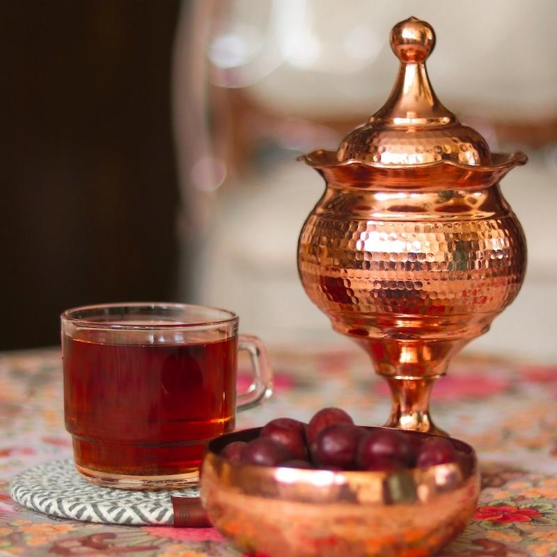 قندان مسی پایه دار زنجان