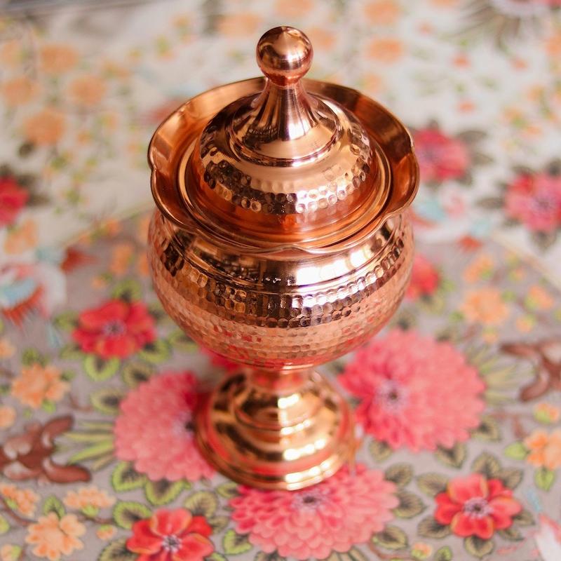 قندان مسی پایه دار زنجان