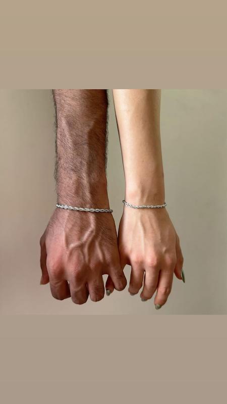 دستبند ست کاپلی طنابی 