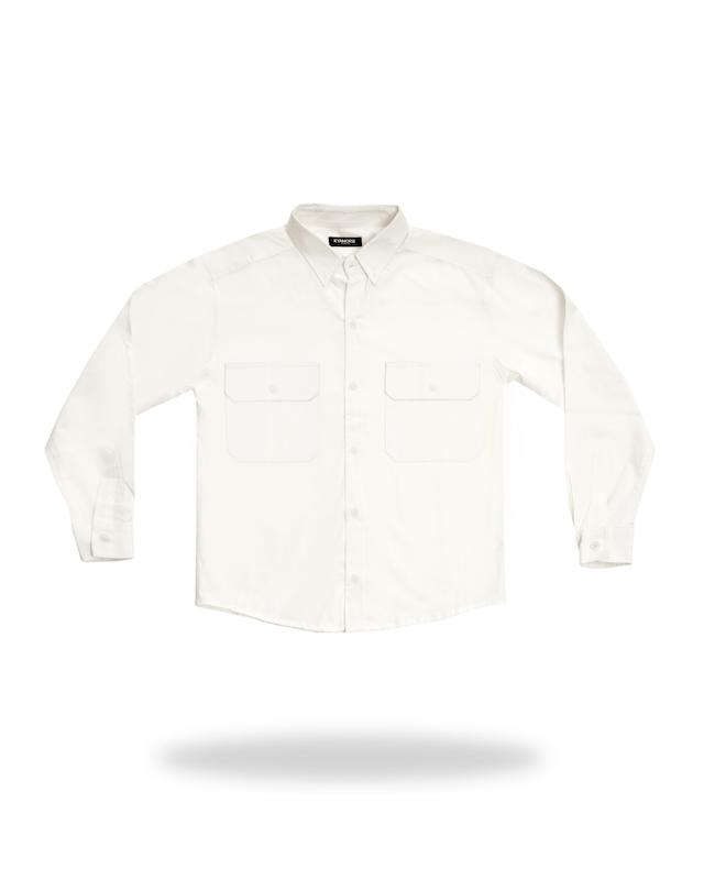 پیراهن کتان میشل سفید (MICHEAL SHIRT)