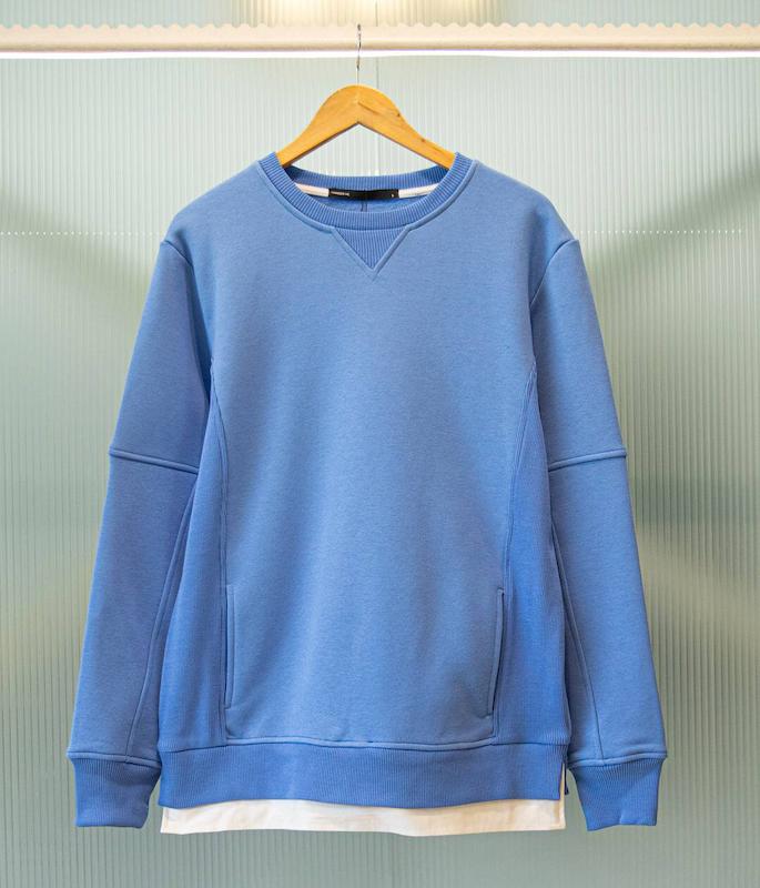 تيشرت آستين بلند آبي بغل كشدار