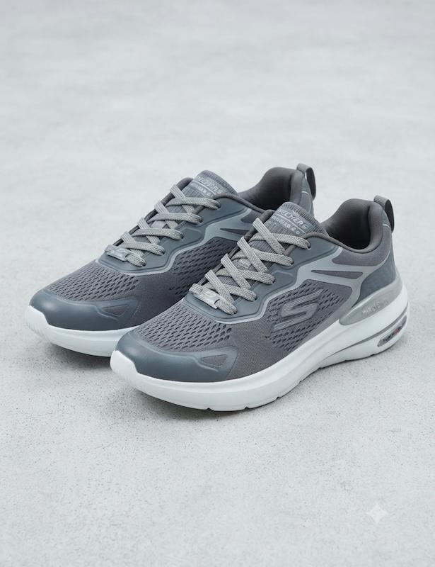 کفش اسپرت مردانه اسکچرز طوسی با زیره سفید | بادوام و راحت | Skechers  