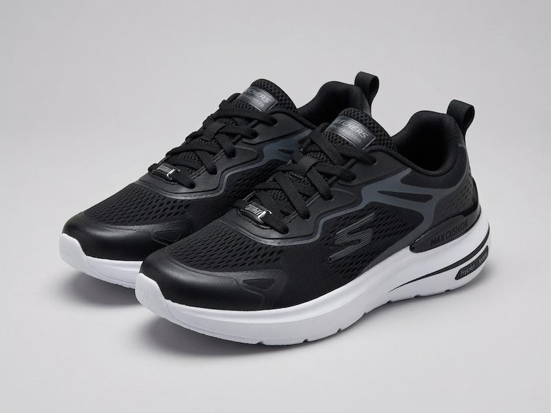 کفش اسپرت مردانه اسکچرز مشکی با زیره سفید | اسکچرز |کفش پیاده روی | بادوام و راحت | Skechers  