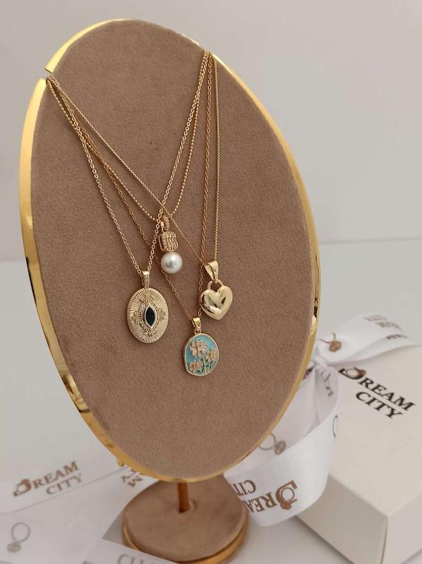 گردنبند گل آبی 