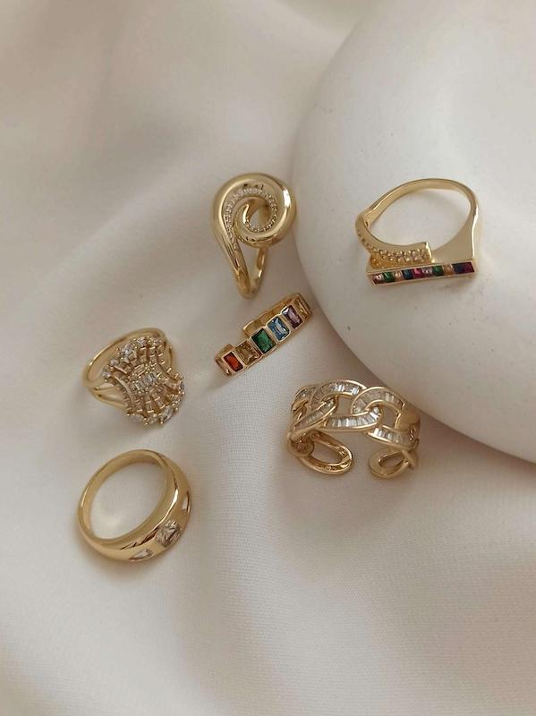 انگشتر آینه نگینی 