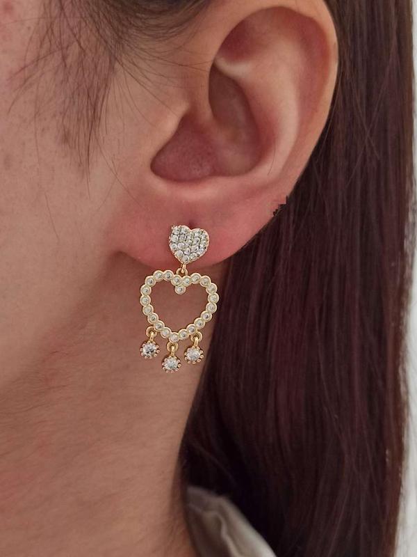 گوشواره قلب آویز 