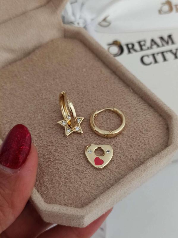 گوشواره تا به تا قلب و ستاره 