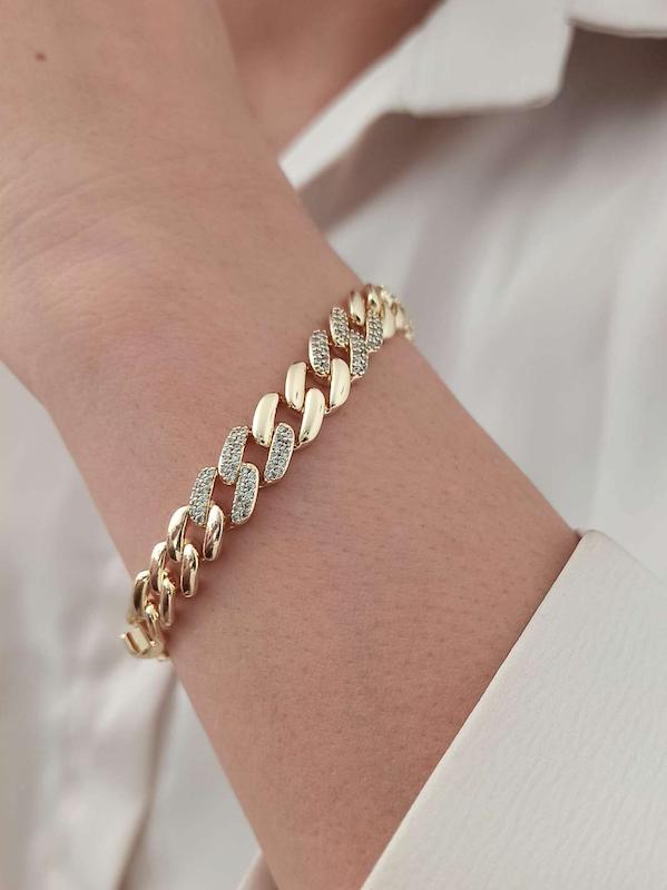 دستبند کارتیر فول نگین 