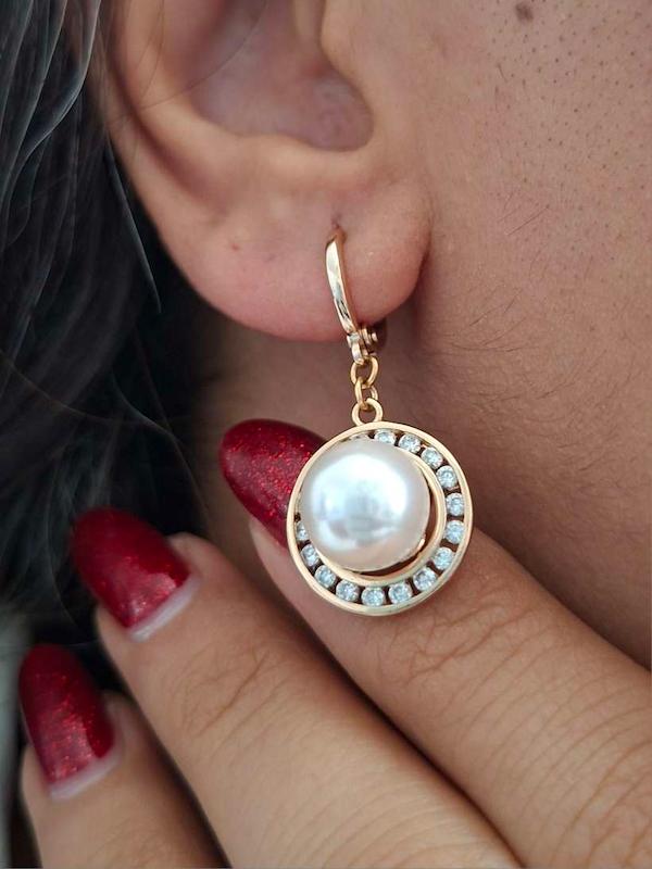 گوشواره حلقه ای مرواریدی
