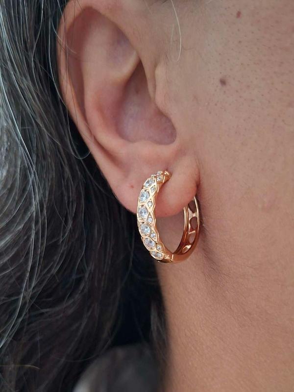 گوشواره حلقه ای نگین 