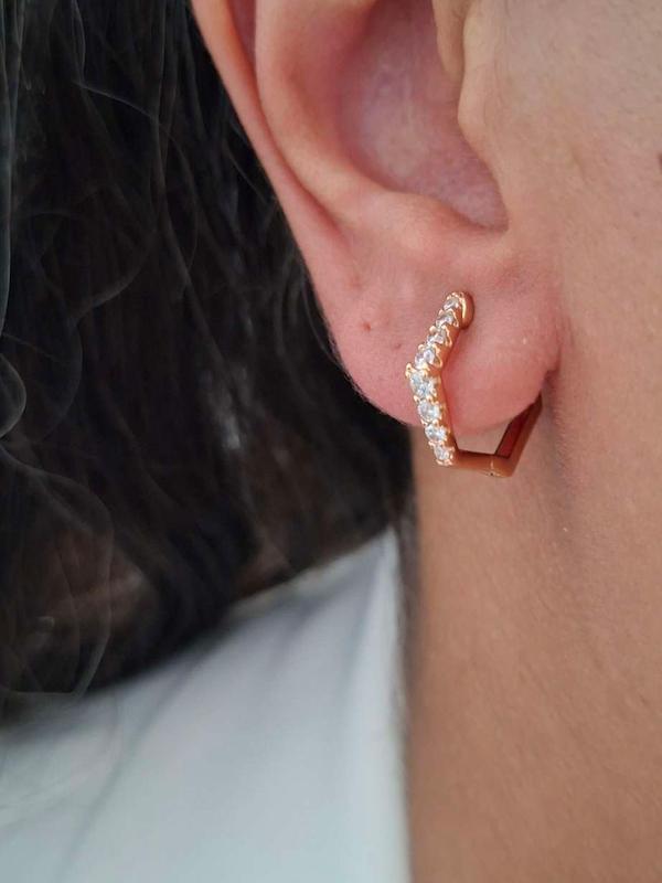 گوشواره حلقه ای نگینی 