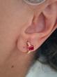 گوشواره حلقه ای نگین قرمز 