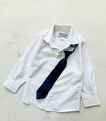 پیراهن سفید عیدانه +کراوات (جدید)