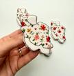 مگنت سرامیکی نقشه ایران طرح گل رنگی