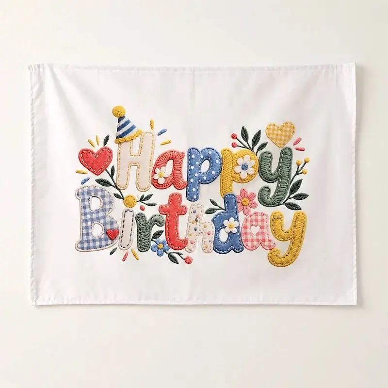 بنر پارچه ای تولد رنگارنگ 70 * 100