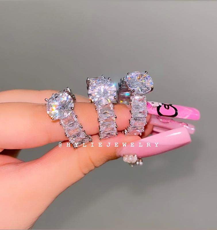 حلقه نگین گرد فول نگین 