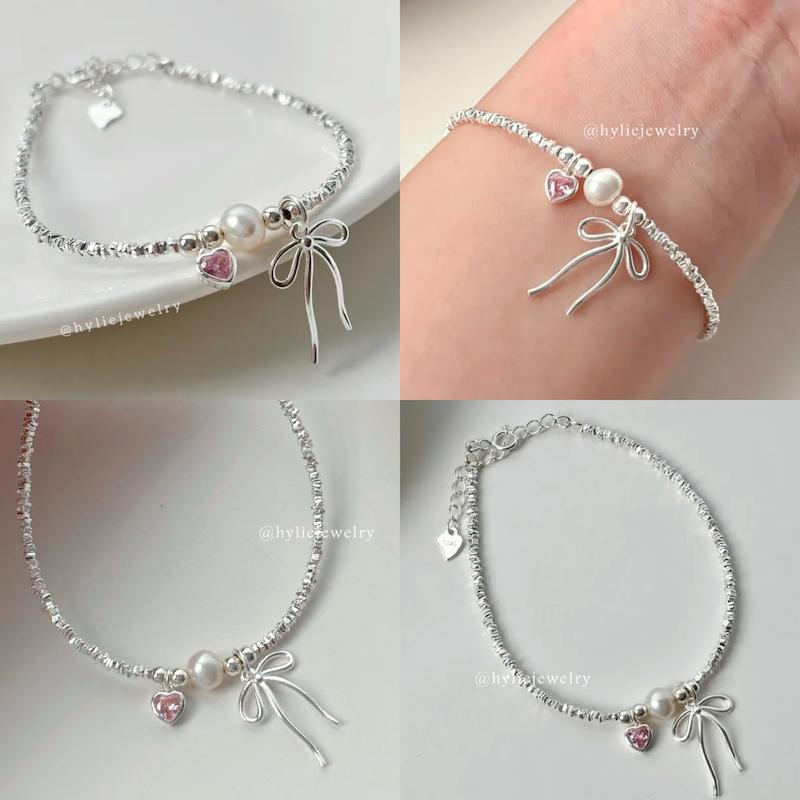 دستبند پینترستی قلب و پاپیون