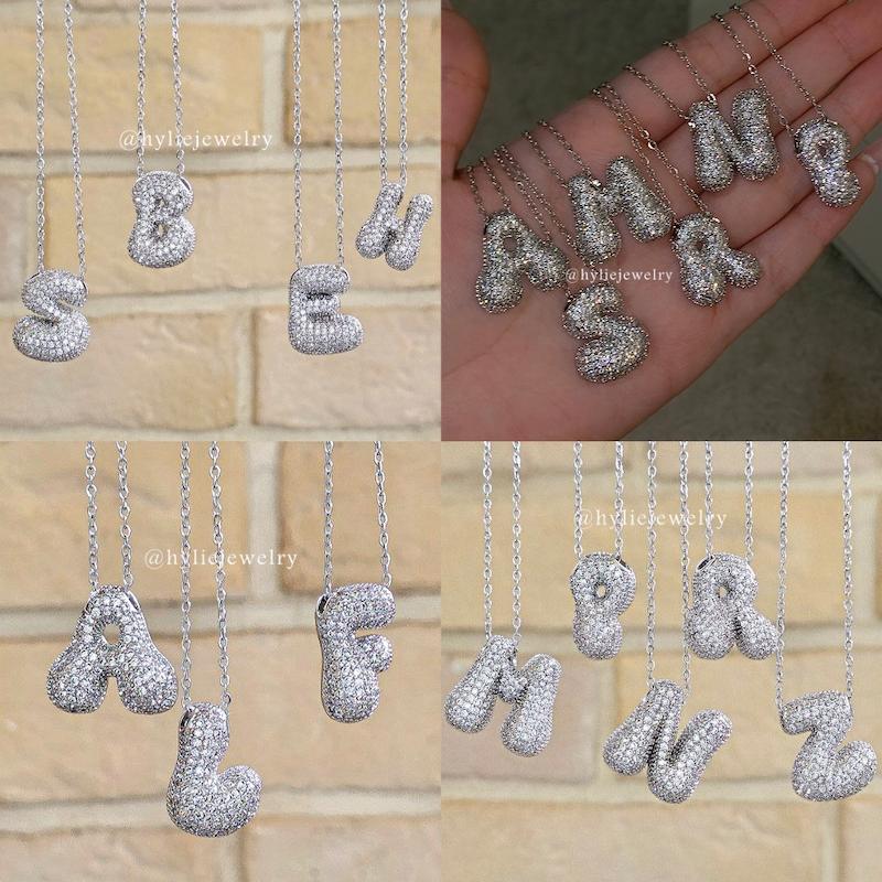 گردنبند حروف فول نگین ربکا