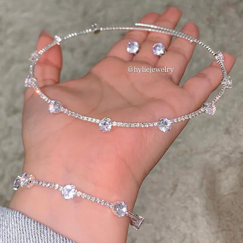 ست ۳ تکه طوق جواهری 