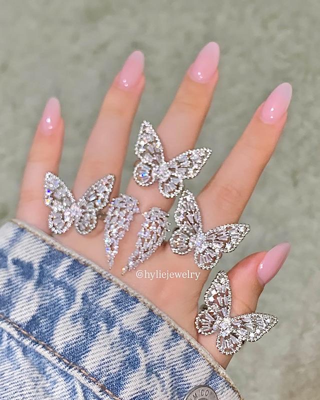 انگشتر جواهری پروانه