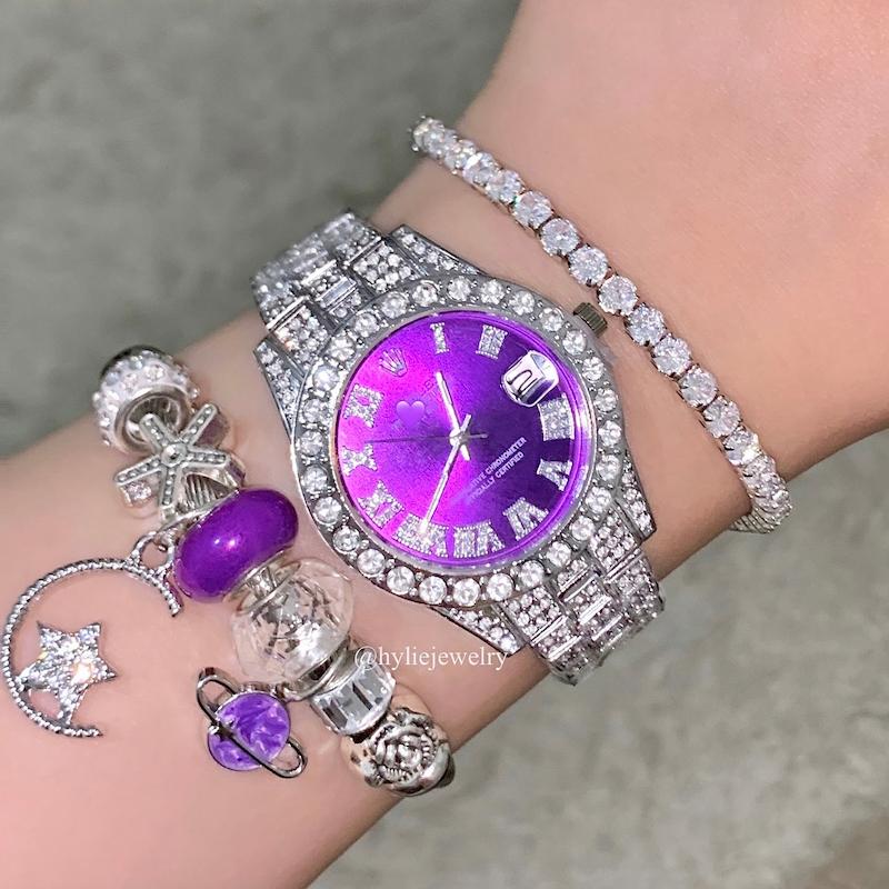 ساعت فول نگین/دستبند(جداگانه)