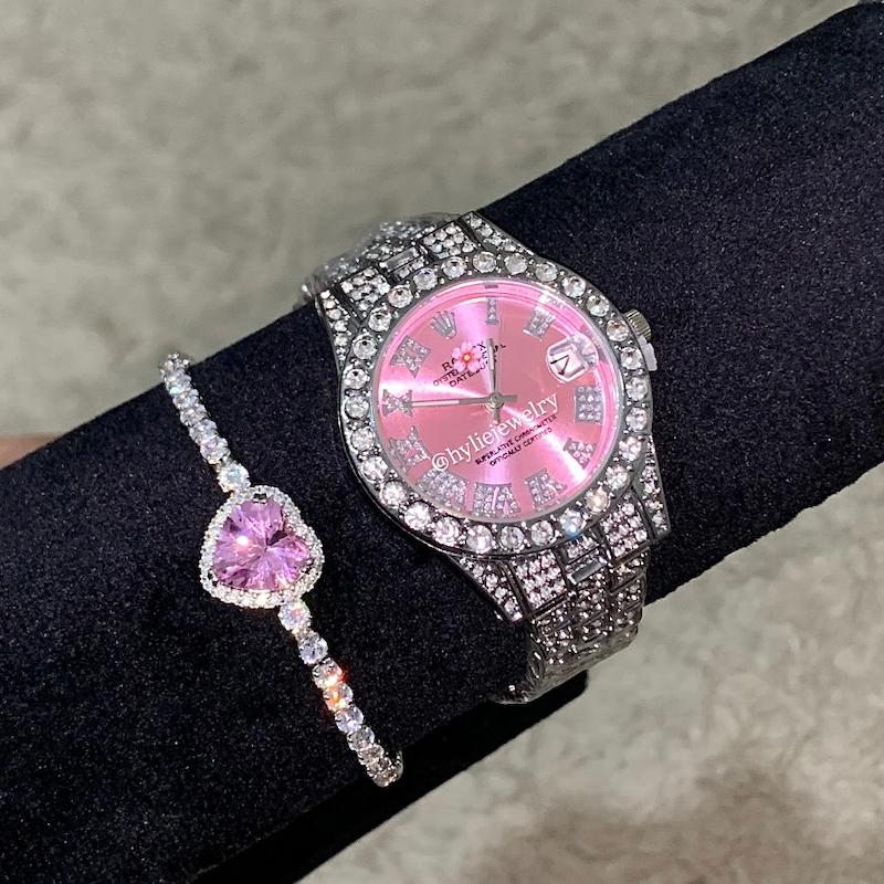 ساعت فول نگین/دستبند(جداگانه)