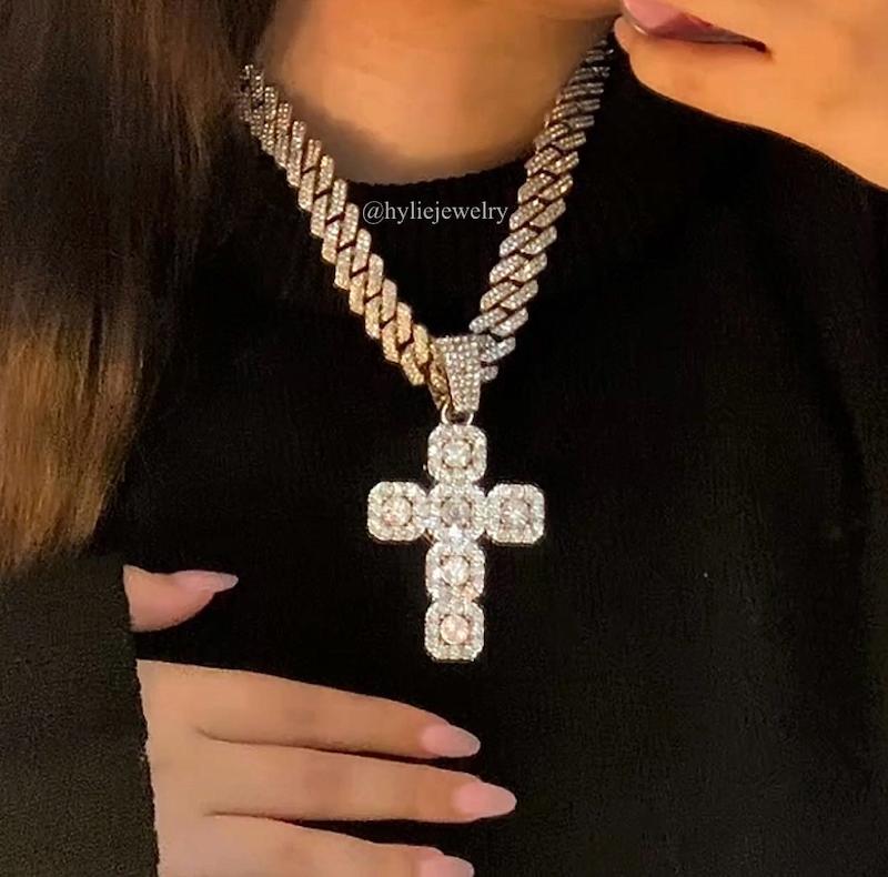 زنجیر/پلاک فول نگین(جدا)