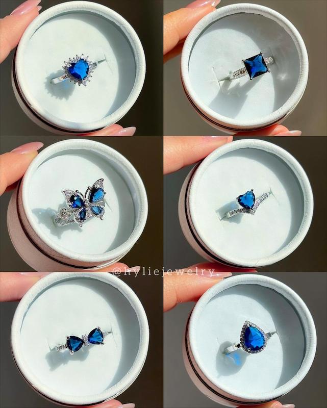 انگشتر آبی پررنگ (سرمه‌ای)