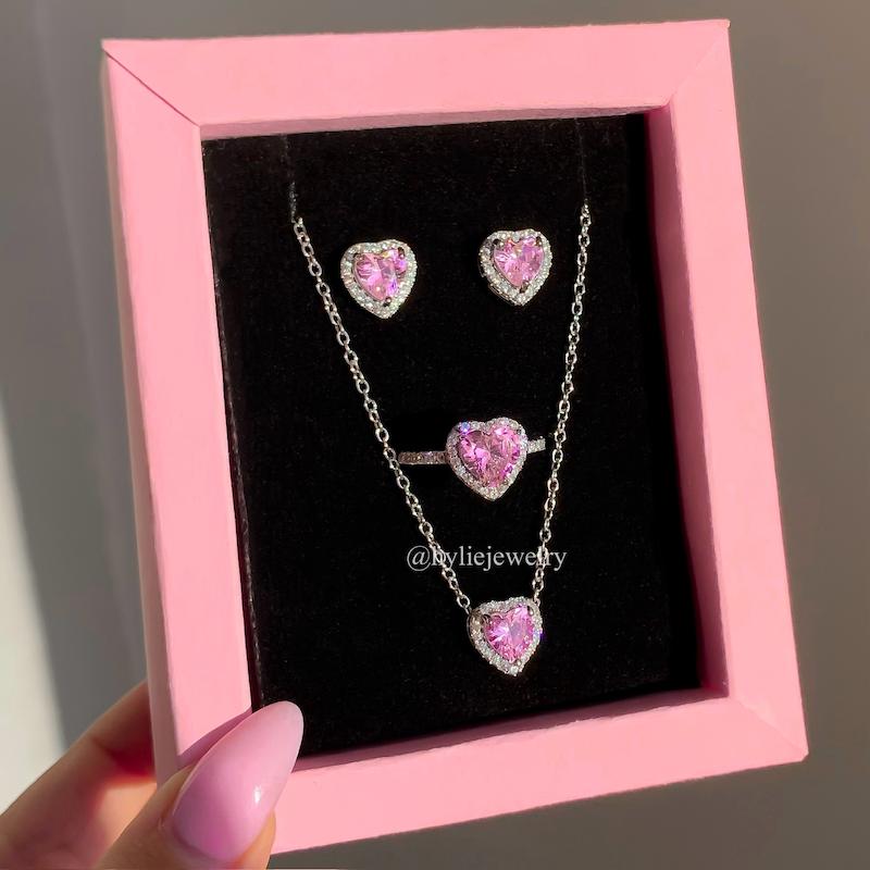 ست ۳ تکه قلب جواهری