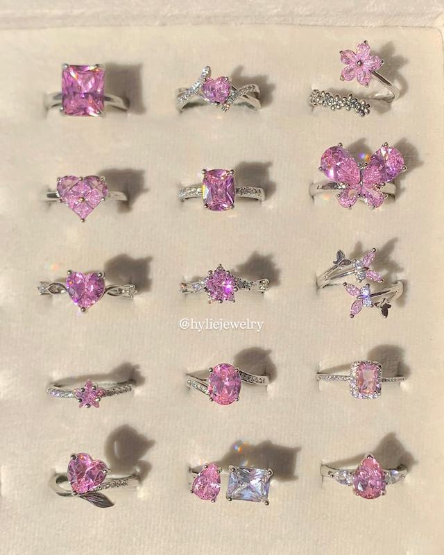 انگشتر جواهری صورتی