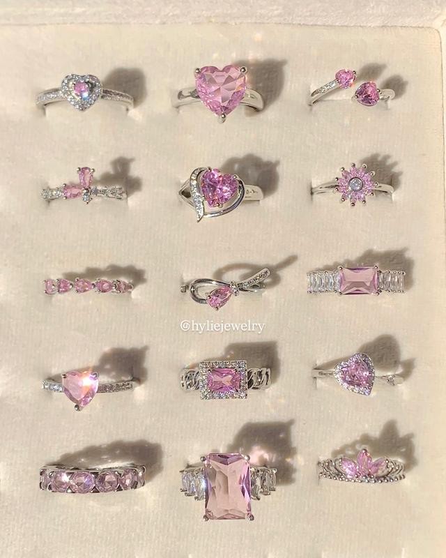 انگشتر جواهری صورتی