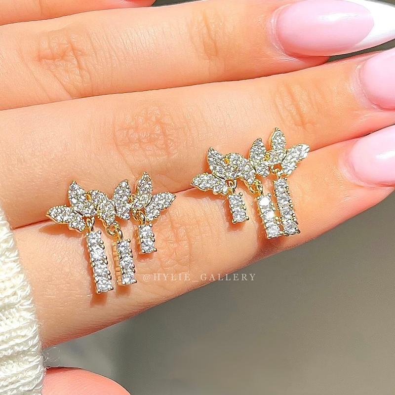 گوشواره پروانه فول نگین