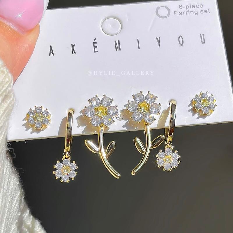 پک گوشواره ۳ جفتی بابونه