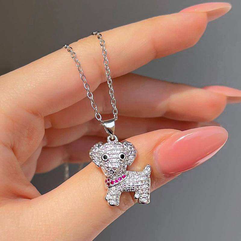 گردنبند dog فول نگین